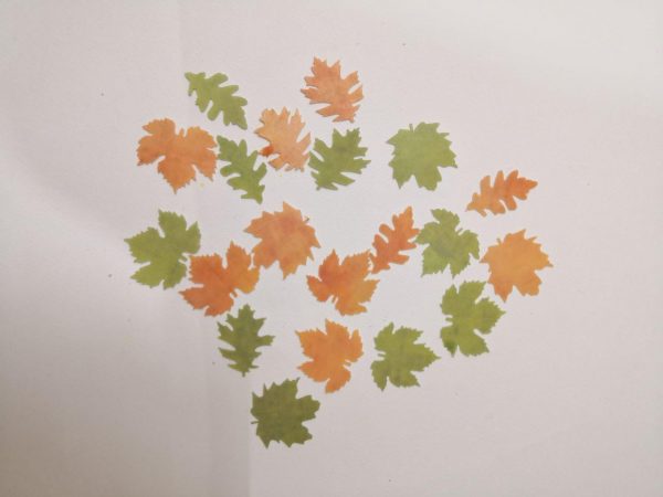 فیر پیپر تزینی خوارکی برگ پاییزی دو رنگ